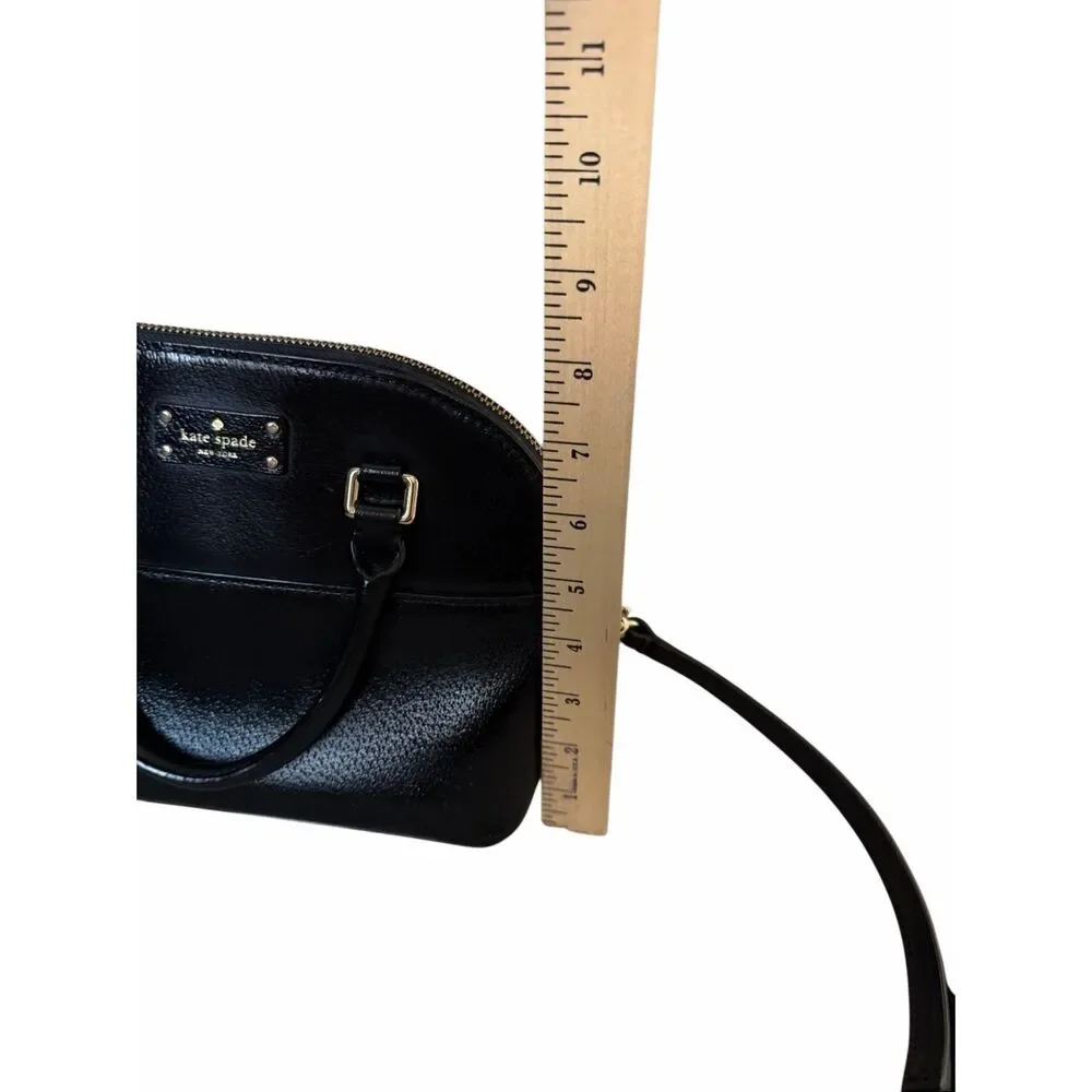 KATE SPADE CARLI LEATHER CROSSBODY MEDIUM‎ SATCHEL BLACK BAG